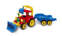 Traktor koparko-ładowarka z przyczepą Traktor koparko-ładowarka z przyczepą
