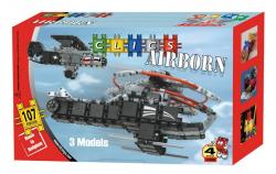 Klocki CLICS Airborn - Samolot, Helikopter -  110 elem.