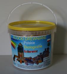 Klocki drewniane 80 element�w w wiaderku - polski producent