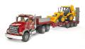 ZESTAW MACK + PRZYCZEPA + KOPARKA JCB 4CX BRUDER 02813
