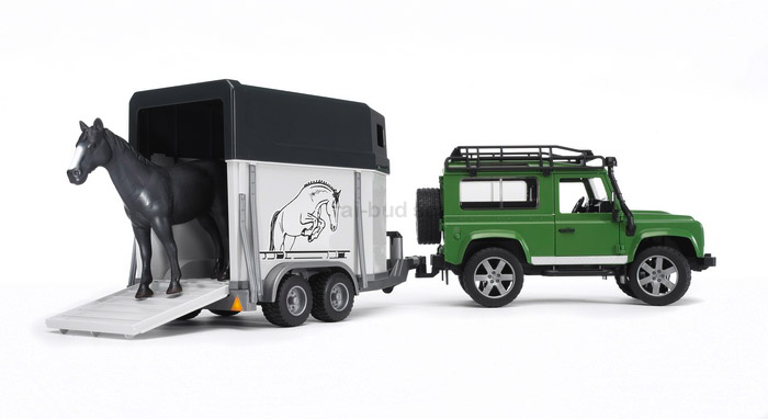 LAND ROVER Z PRZYCZEPĄ DLA KONI BRUDER 02592