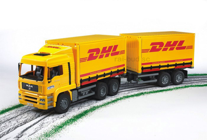 ZESTAW CIĘŻARÓWKA DHL I PRZYCZEPA BRUDER 02784