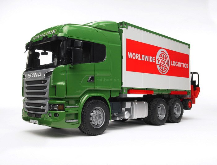 SCANIA R KONTENER Z WOZKIEM WIDLOWYM BRUDER 03580