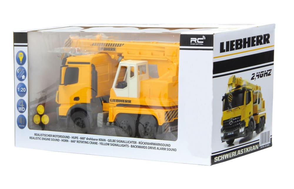 DŹWIG LIEBHERR NA PODWOZIU MERCEDES 1:20 40cm długości 2,4GHz