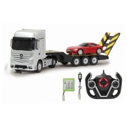 MERCEDES ACTROS Z LAWETĄ 1:26 + MERCEDES SLS AMG 1:24 43cm długości 2,4GHz