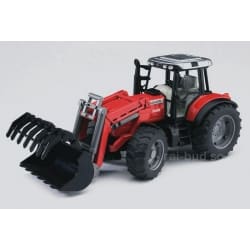 CIĄGNIK MASSEY FERGUSON Z ŁADOWACZEM TRAKTOR - BRUDER 02042