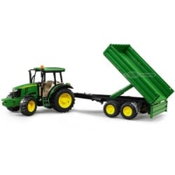 TRAKTOR JOHN DEERE Z PRZYCZEPĄ BRUDER 02108