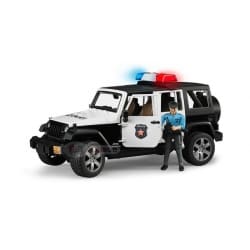 JEEP WRANGLER RUBICON POLICJA Z FIGURKĄ POLICJANTA BRUDER 02526