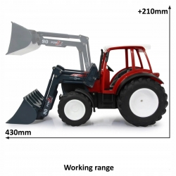 TRAKTOR LINDNER Z TUREM PODNOSZONYM Z PILOTA 1:16 CZERWONY