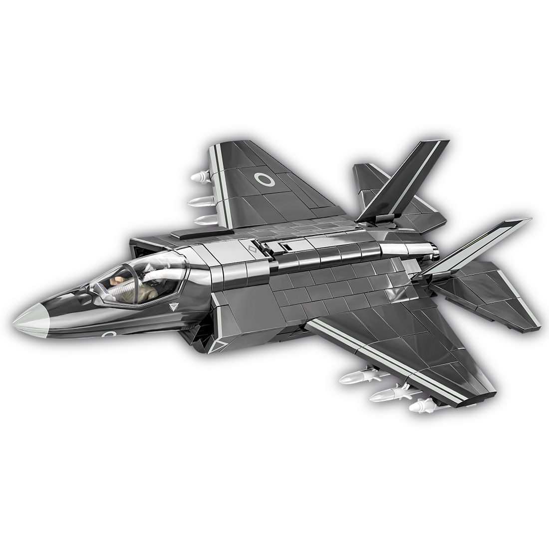 F-35B Lightning II z widoczną kabiną i uzbrojeniem pod skrzydłami
