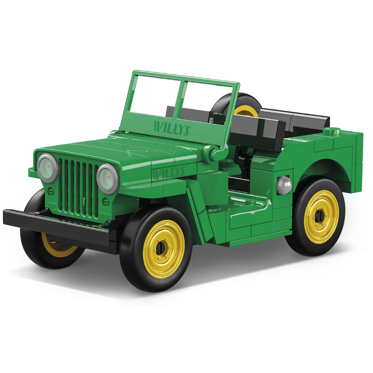 Zbudowany model Jeep Willys CJ-2A w kolorze zielonym