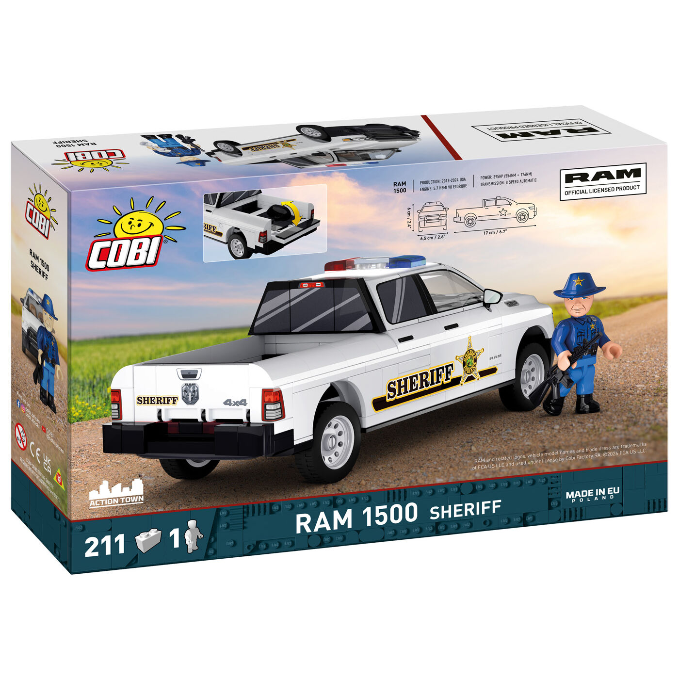 RAM 1500 HEMI Sheriff z figurką szeryfa – widok tylnej części pudełka
