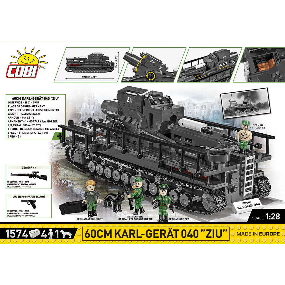 Karl-Gerät 040 „Ziu” z czterema figurkami i psem