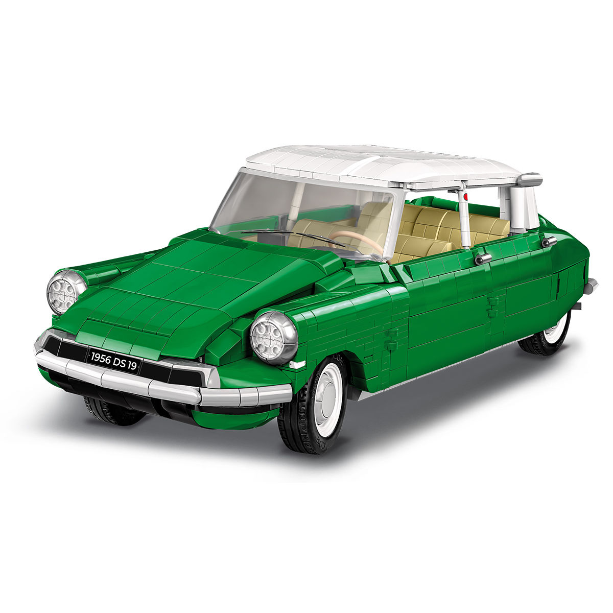 Zielony model Citroëna DS 19 od przodu