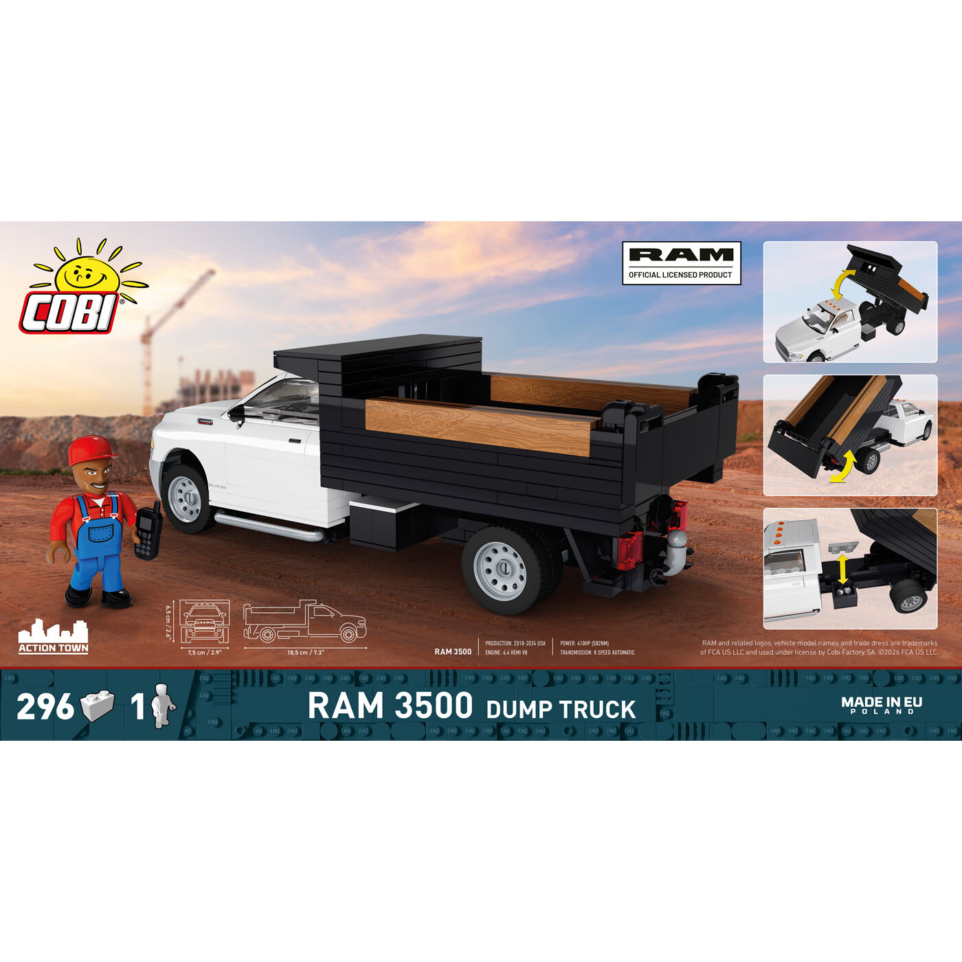 RAM 3500 Dump Truck z uniesioną skrzynią ładunkową
