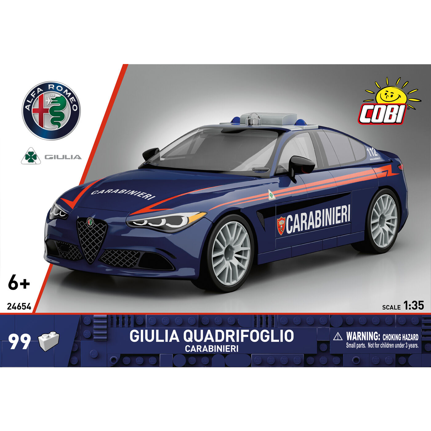 Model Alfa Romeo Giulia Quadrifoglio Carabinieri z przodu