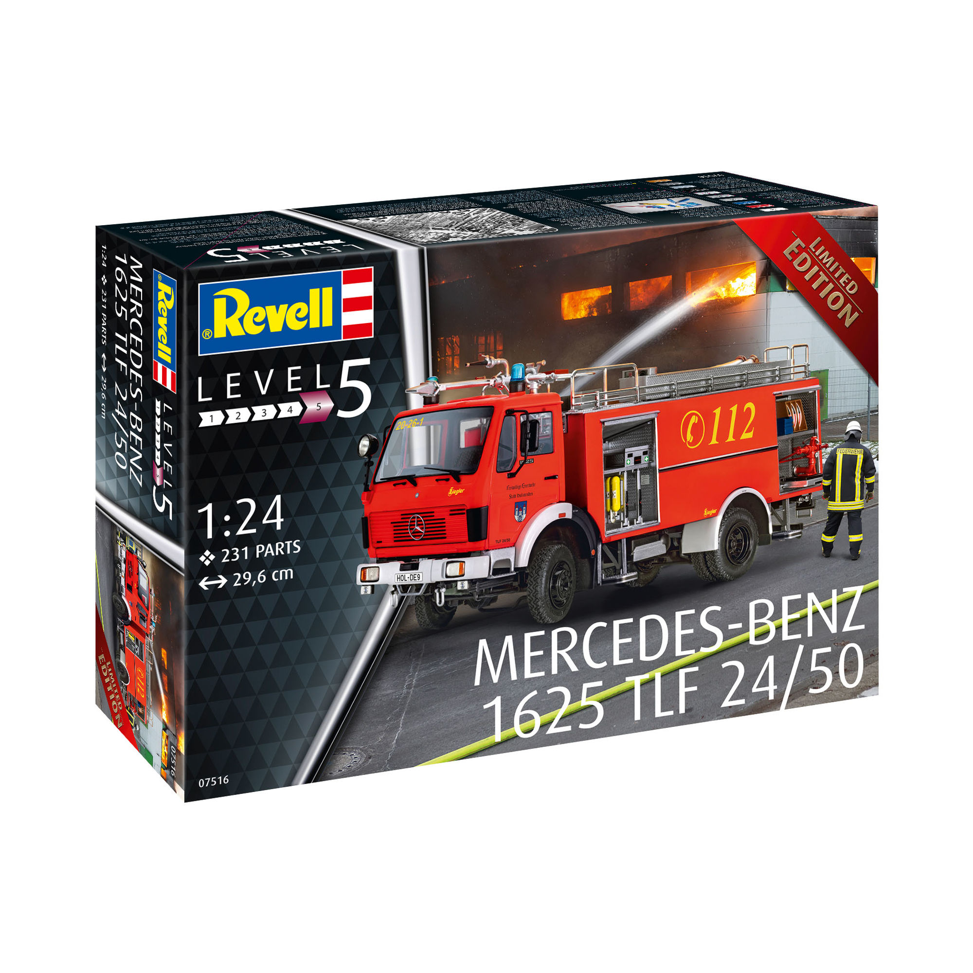 Pudełko modelu Mercedes-Benz 1625 TLF 24/50 w skali 1:24