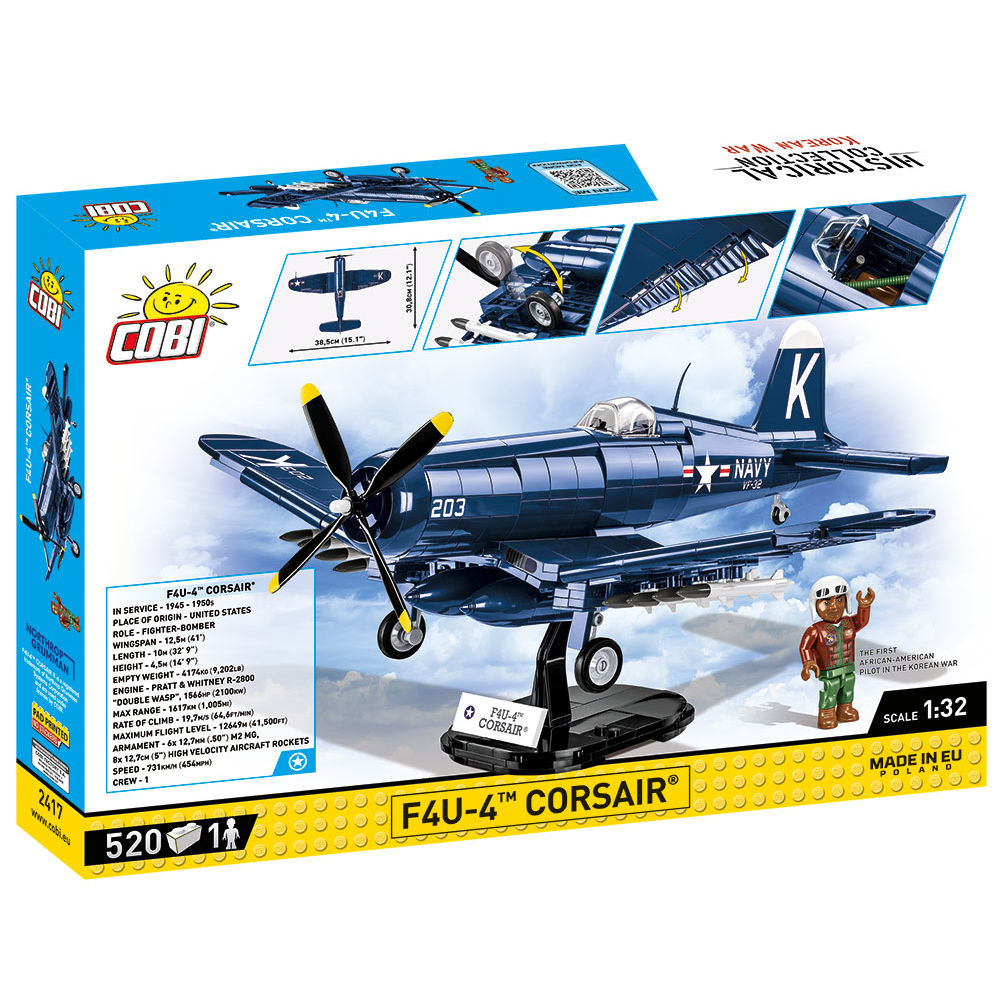 Model F4U-4 Corsair na opakowaniu z widocznymi detalami konstrukcji