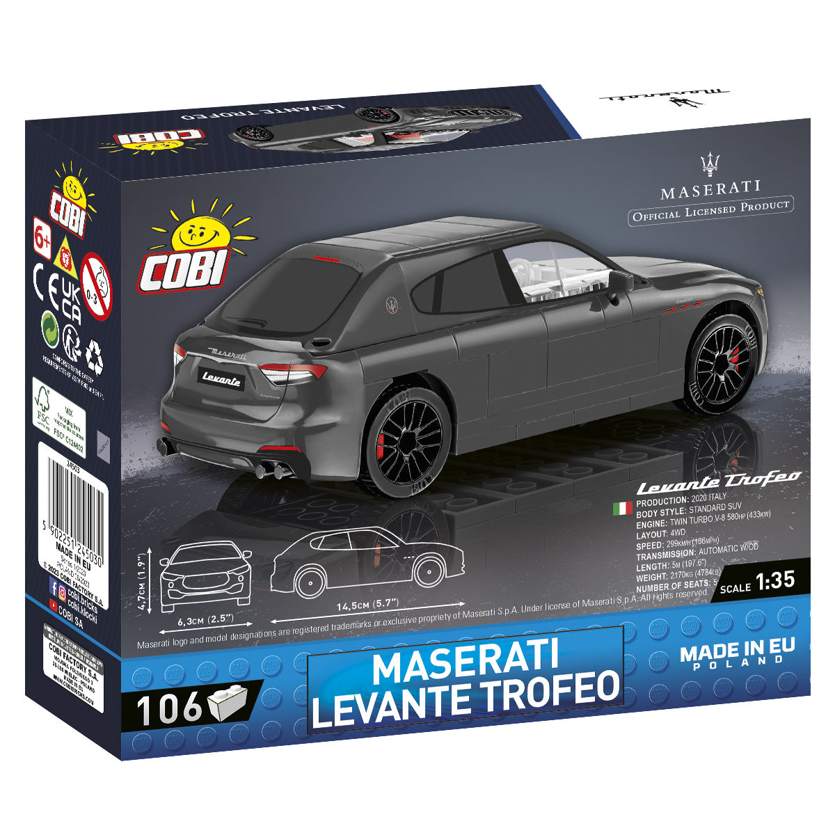 Model Maserati Levante Trofeo widziany od tyłu