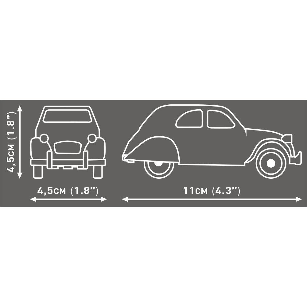 Wymiary modelu Citroëna 2CV Type A
