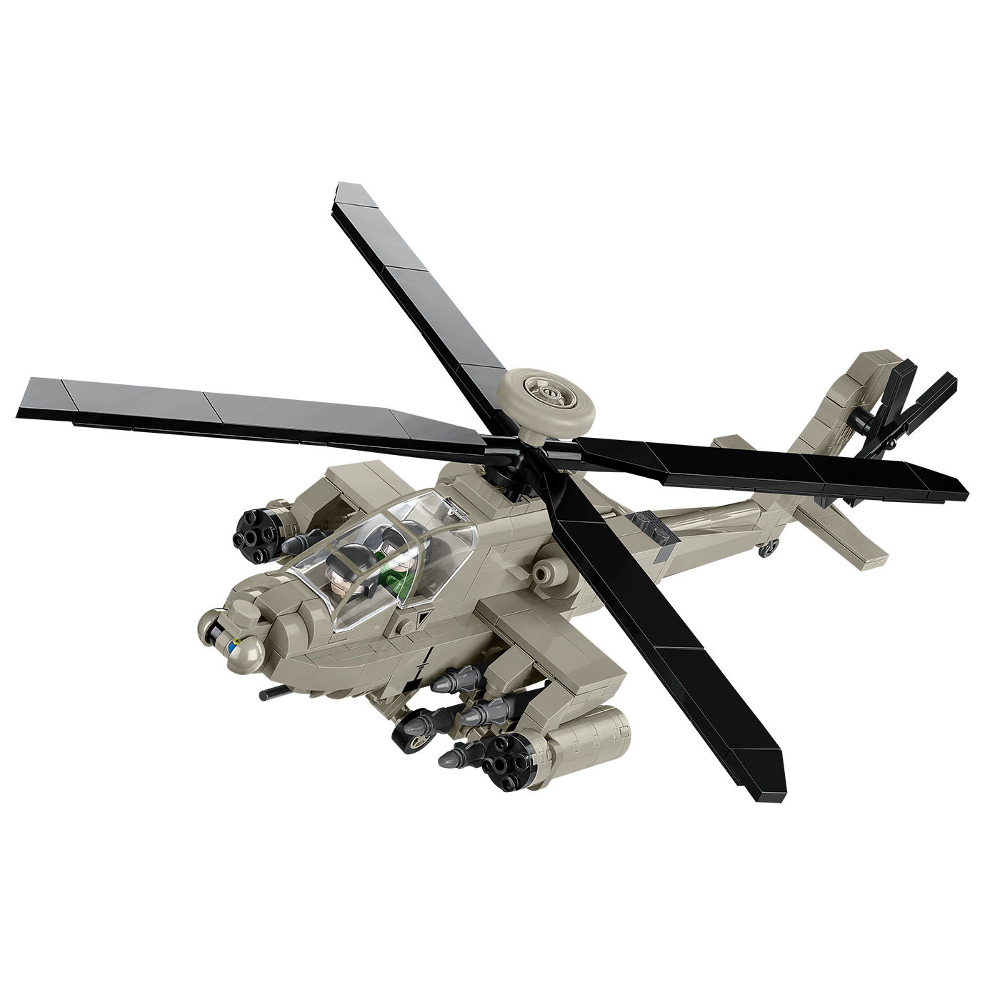 Model śmigłowca AH-64 Apache z klocków