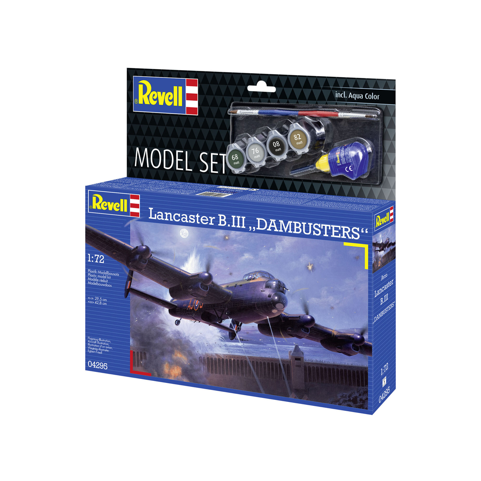 Zbudowany model samolotu Avro Lancaster z czterema silnikami