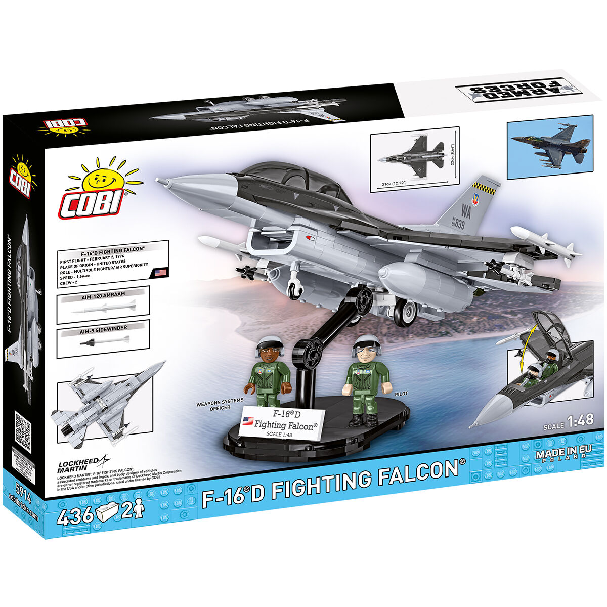 Model F-16D Fighting Falcon z podstawką ekspozycyjną i figurkami