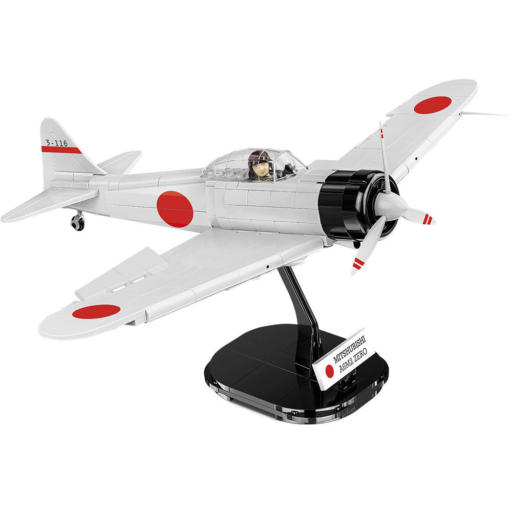 Model Mitsubishi A6M2 Zero na podstawce ekspozycyjnej