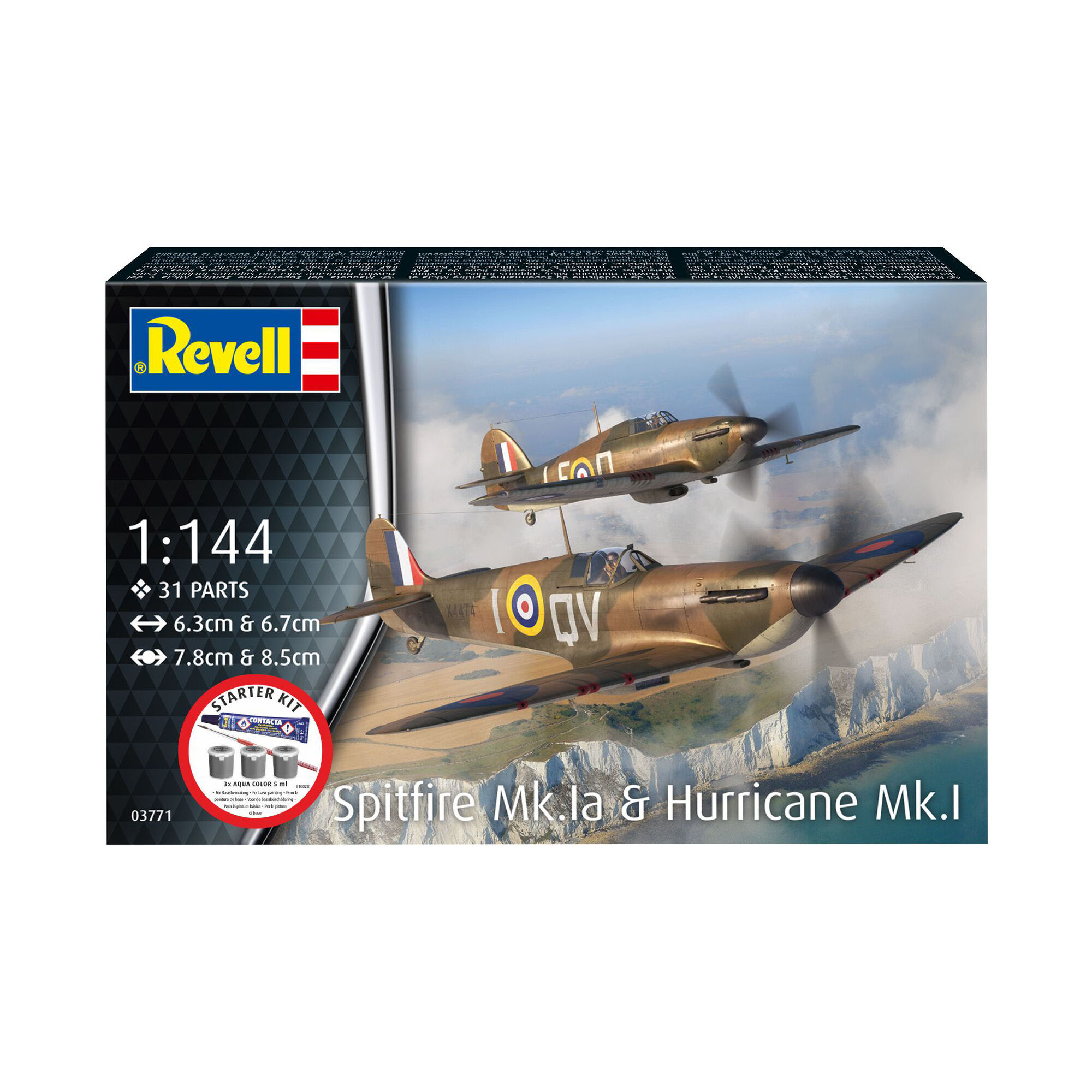 Pudełko zestawu Spitfire Mk.Ia i Hurricane Mk.I w skali 1:144