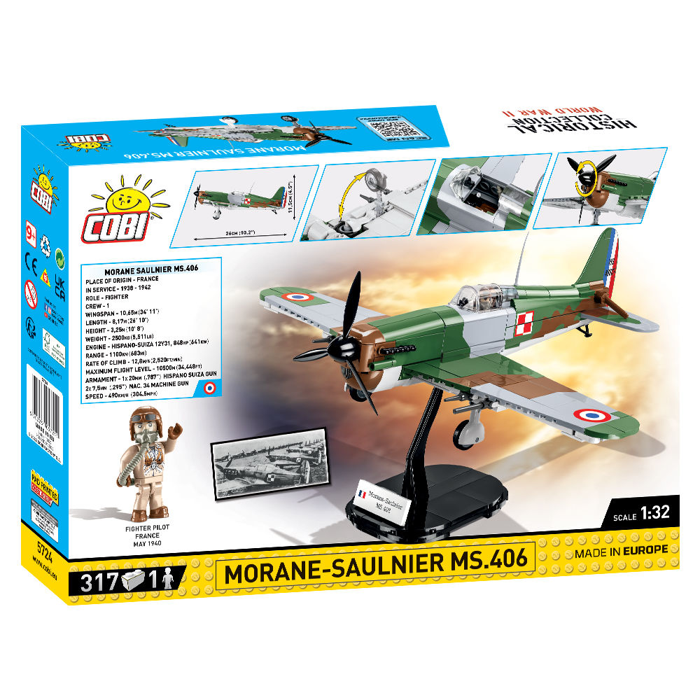 Model Morane-Saulnier MS.406 w pudełku