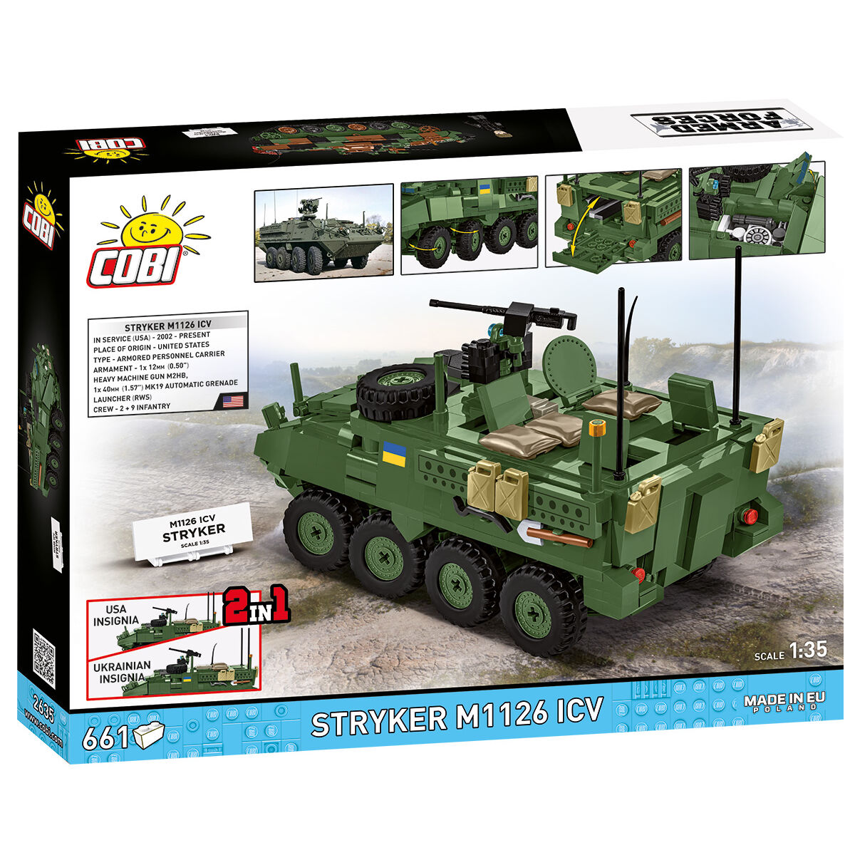 Model Stryker M1126 ICV z oznaczeniami ukraińskimi