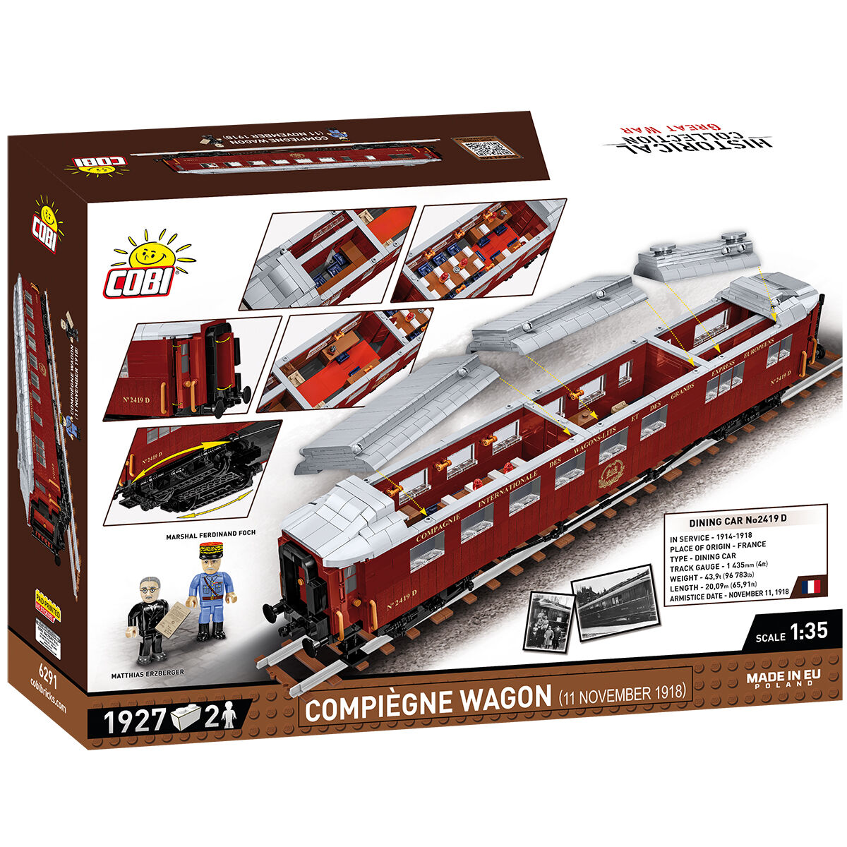 Wagon z Compiègne z widocznym wnętrzem