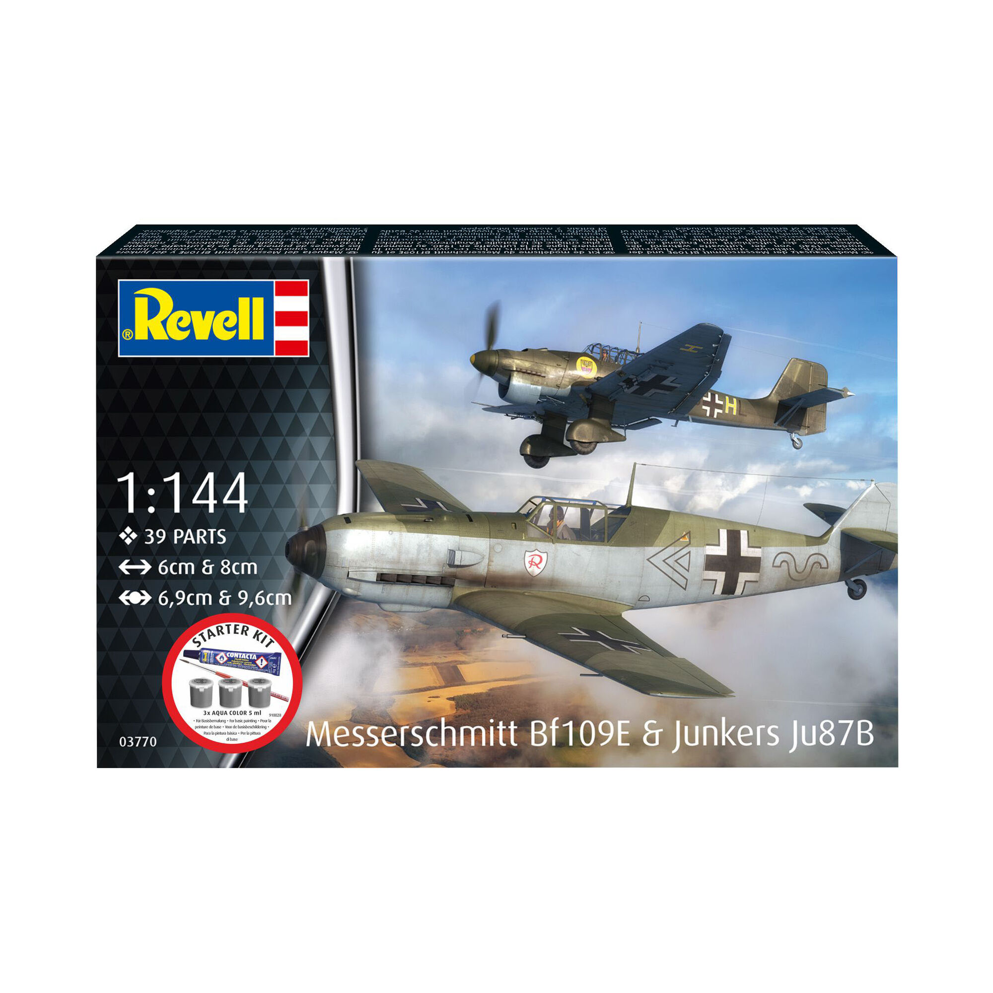Pudełko zestawu Revell Messerschmitt Bf 109E i Junkers Ju 87B