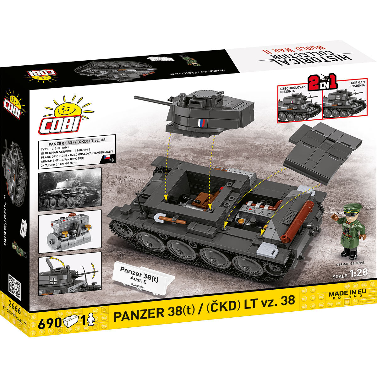Model czołgu Panzer 38(t) z otwartą wieżą i włazami