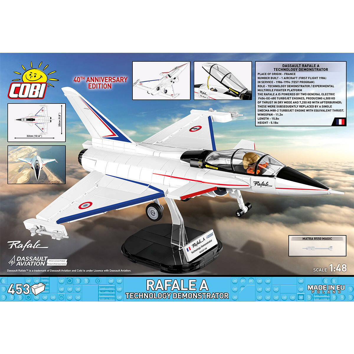Model Rafale A na podstawce ekspozycyjnej
