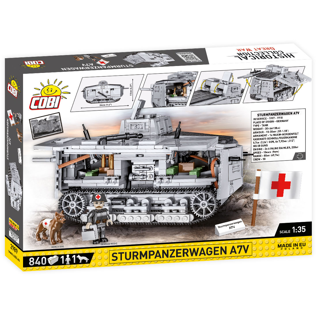 Sturmpanzerwagen A7V z otwieranym wnętrzem