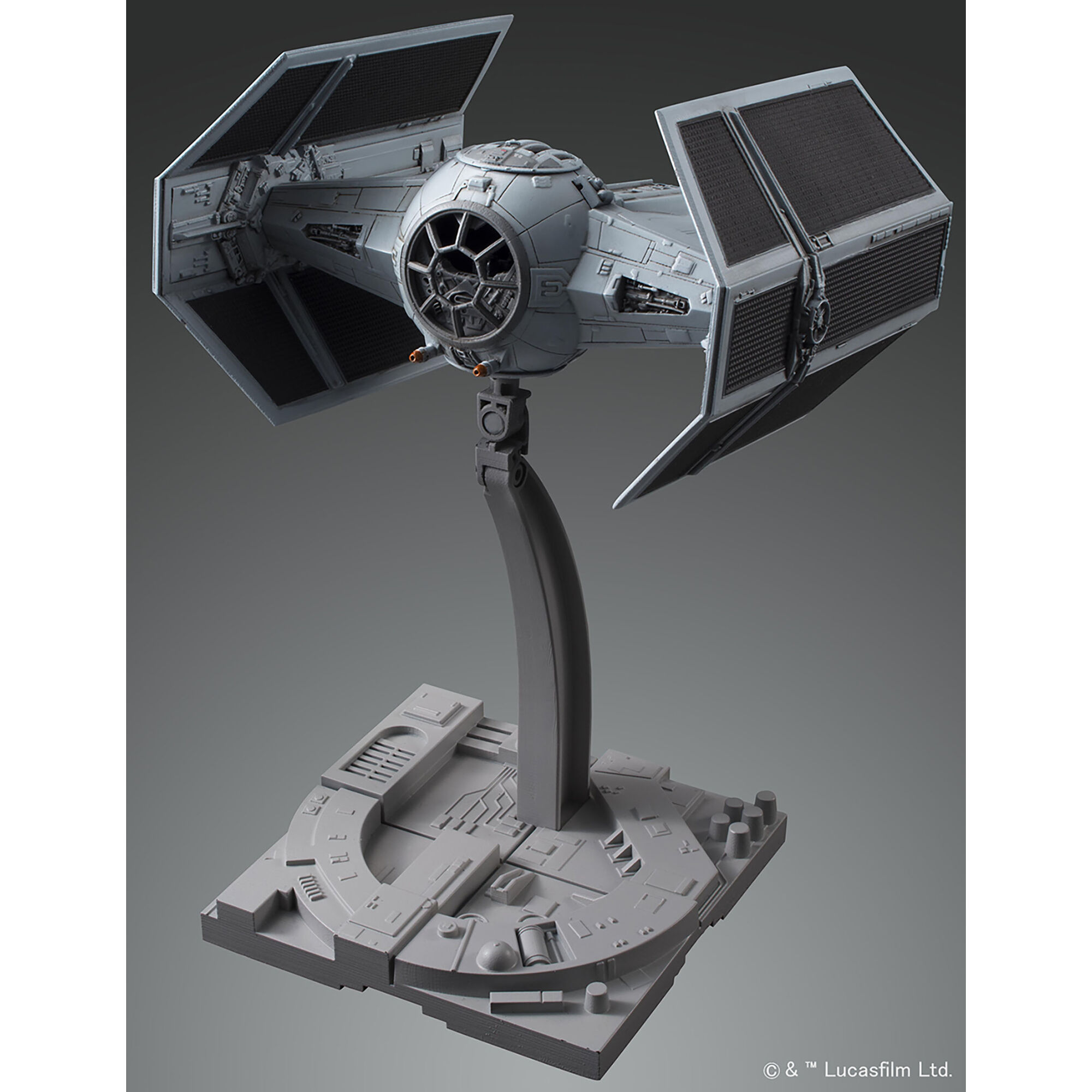 Model myśliwca TIE Advanced na podstawce