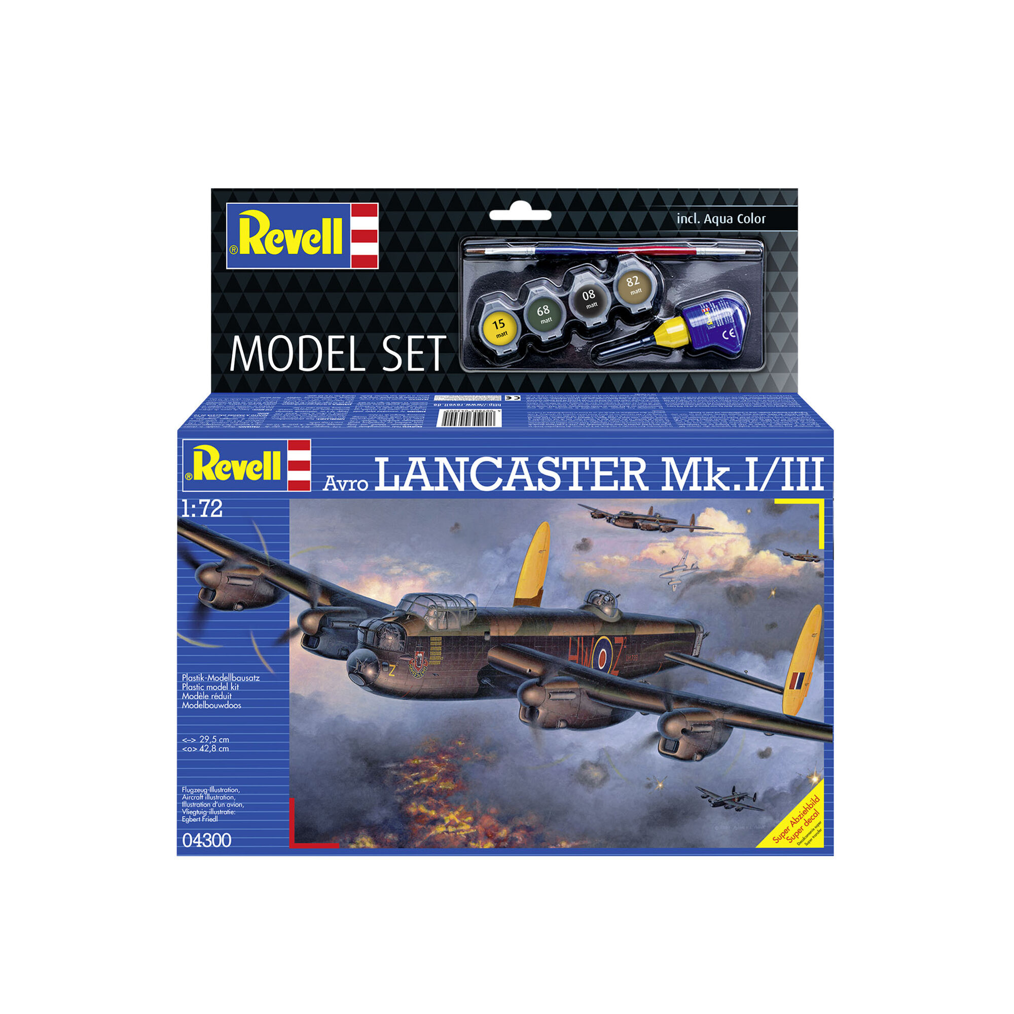 Opakowanie zestawu Revell Lancaster Mk.I/III z farbami Aqua Color