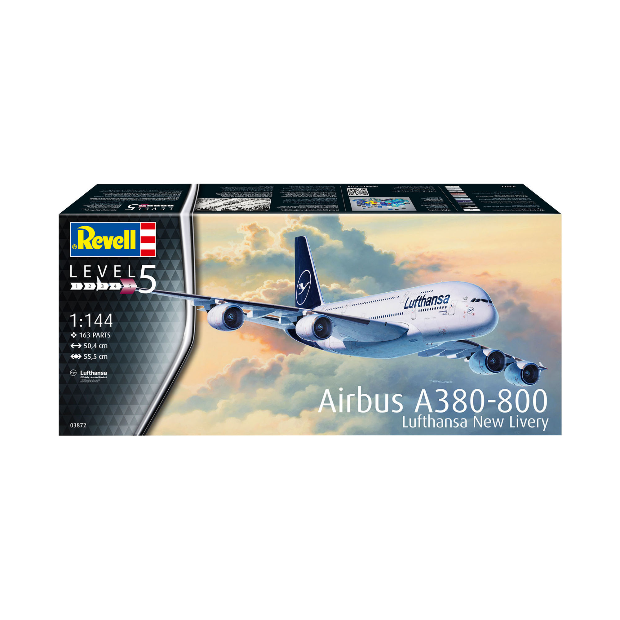 Opakowanie modelu Airbus A380-800 Lufthansa w skali 1:144