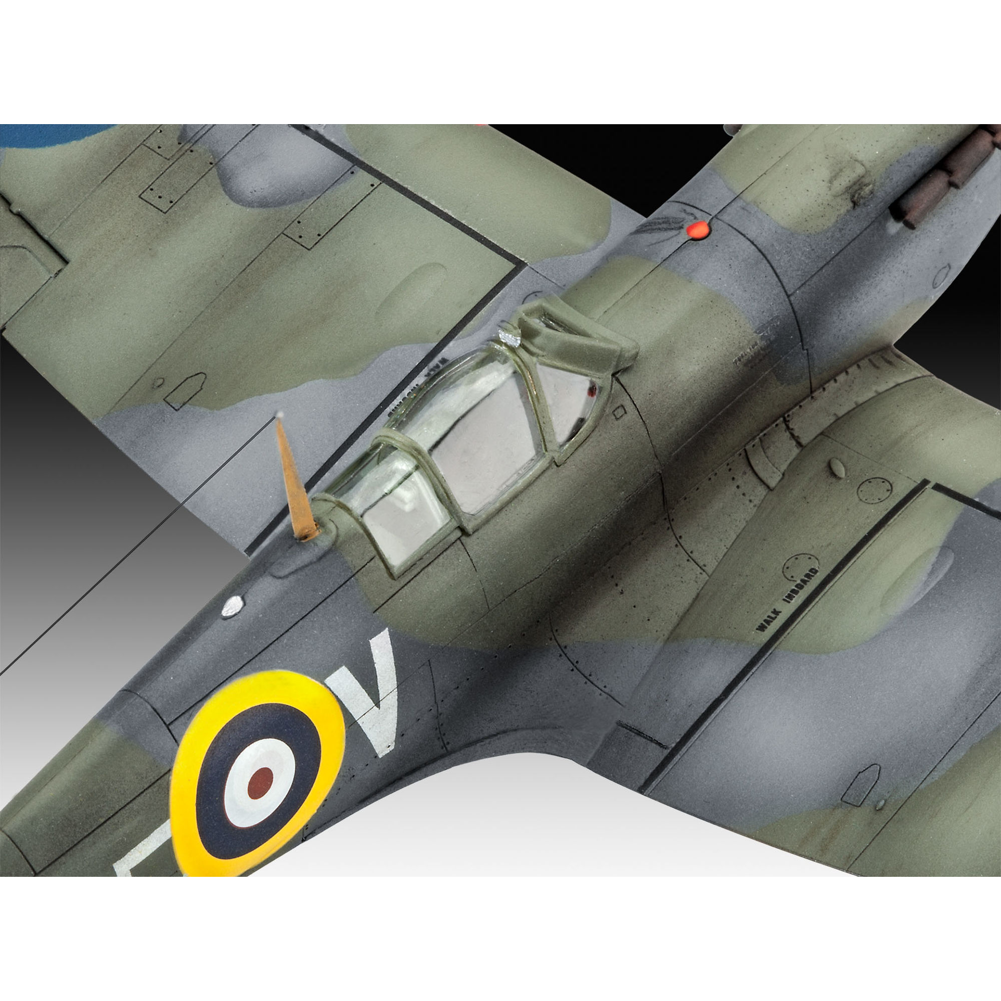 Zbliżenie kokpitu i oznaczeń modelu Spitfire Mk.IIa