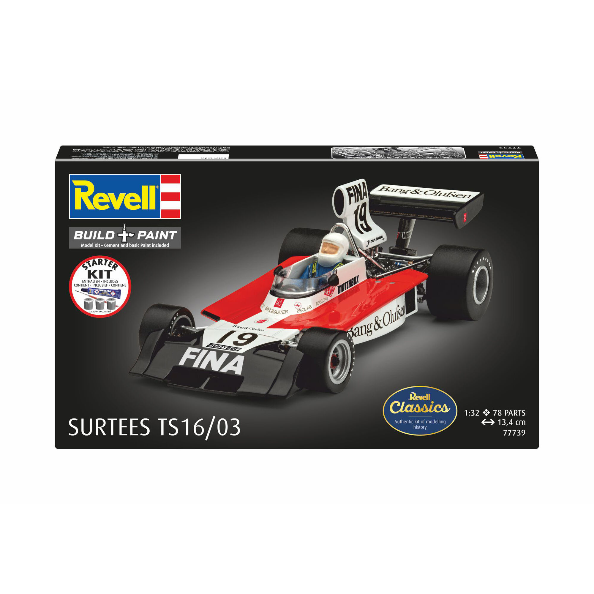 Pudełko zestawu Surtees TS16/03 z widokiem modelu