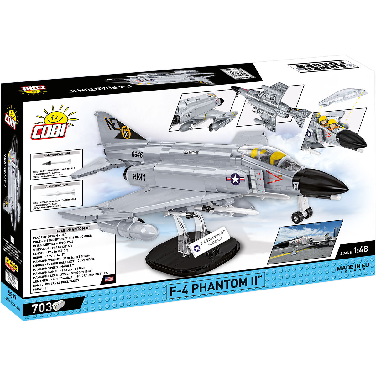 Model F-4 Phantom II z podstawką ekspozycyjną