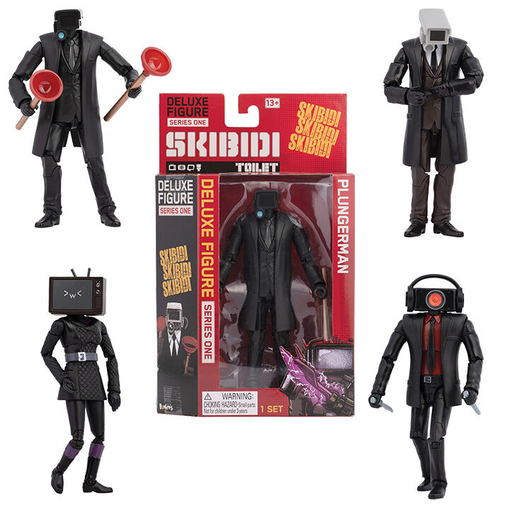 Figurki Deluxe Skibidi Toilet w opakowaniach