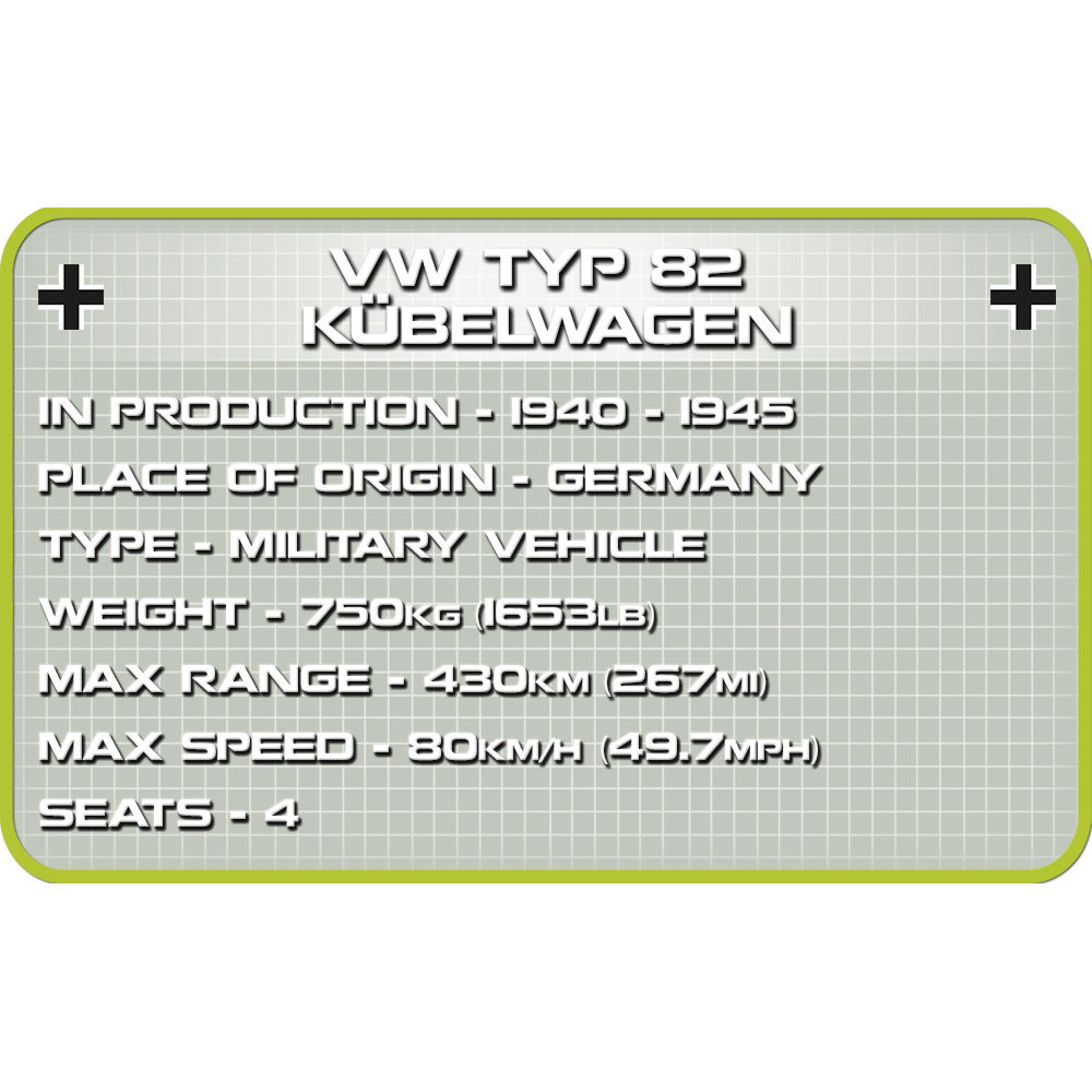 Tablica z informacjami o historycznym VW Typ 82 Kübelwagen