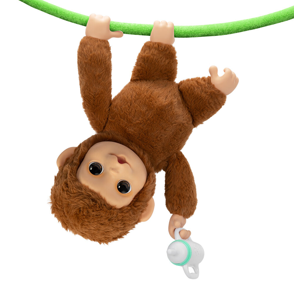 Małpka Mango zwisająca do góry nogami