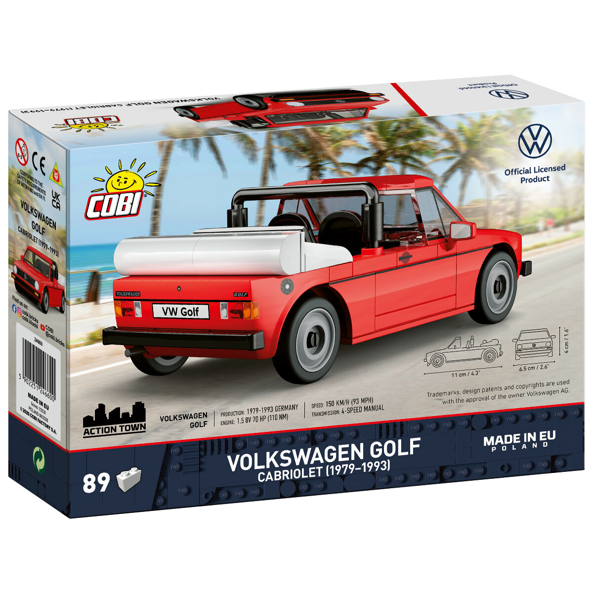 Volkswagen Golf I Cabrio w czerwonym kolorze