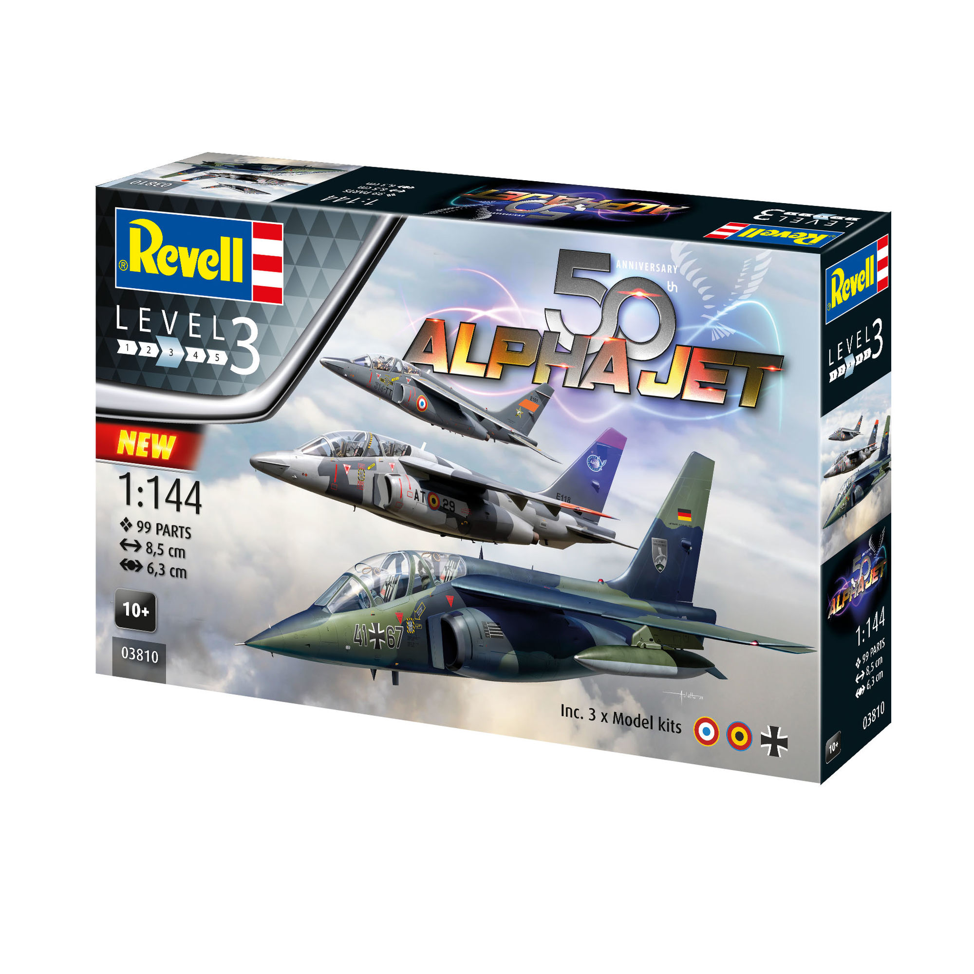 Pudełko zestawu trzech modeli Alpha Jet