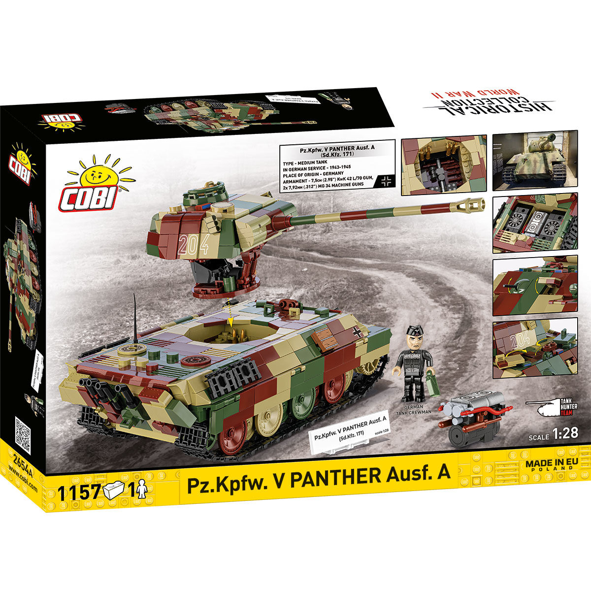 Model Panther Ausf. A z widocznym otwartym włazem wieży
