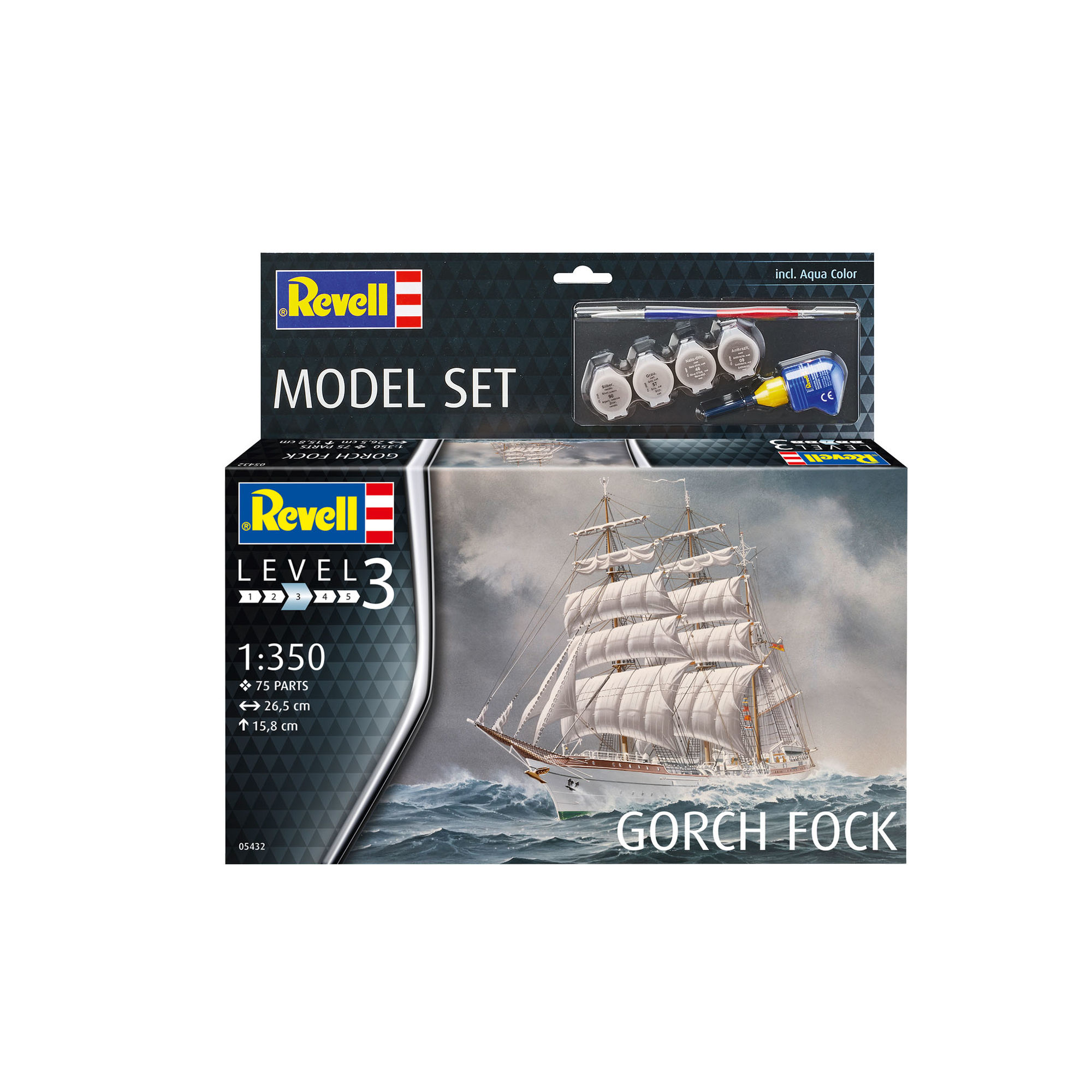 Opakowanie modelu żaglowca Gorch Fock