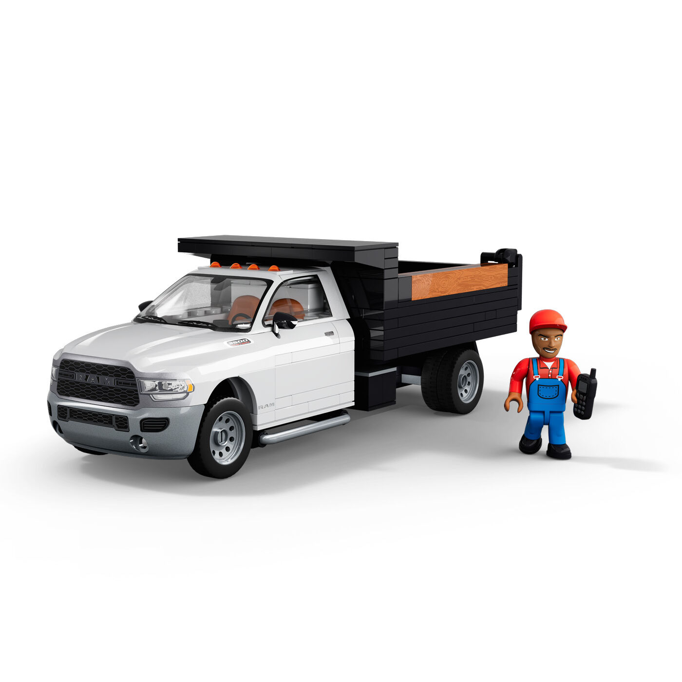 Model RAM 3500 Dump Truck z figurką pracownika budowlanego